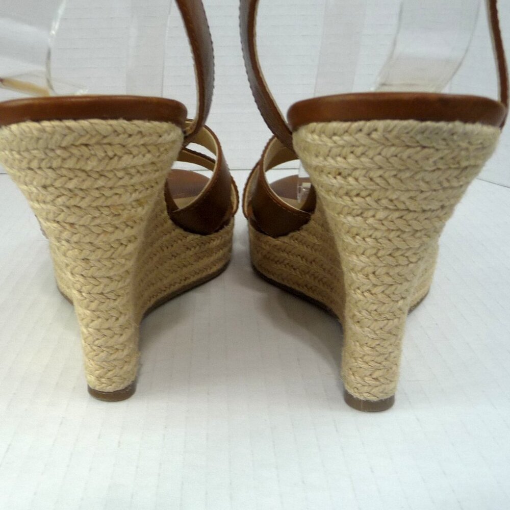 MICHAEL KORS LEATHER ESPADRILLE WEDGE 8.5 - Picture 8 of 14